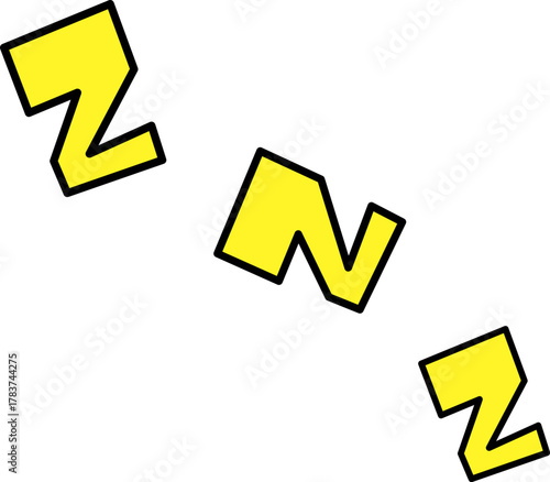 Three yellow z s indicating sleep or rest