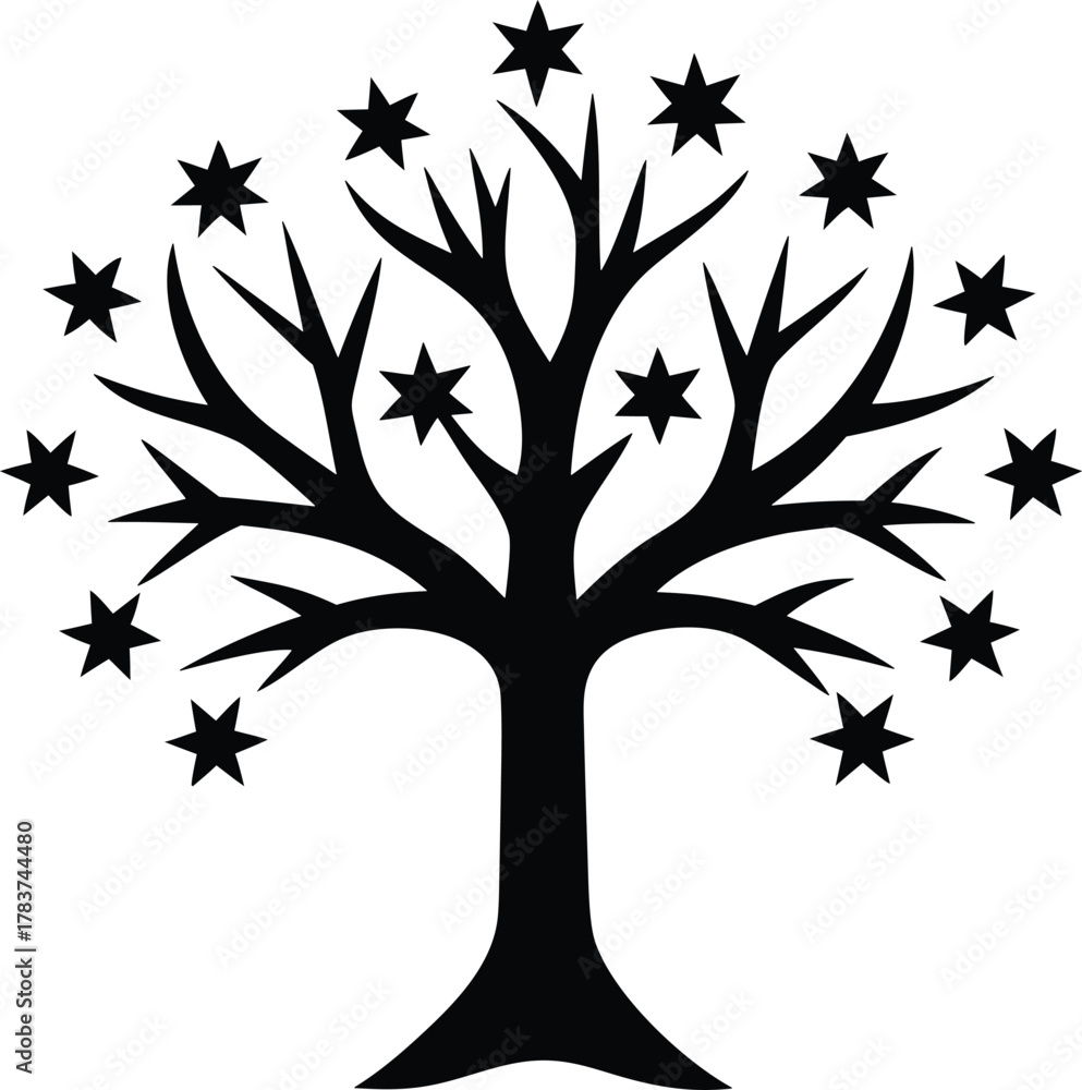 Obraz premium Winter Tree Vector Icon