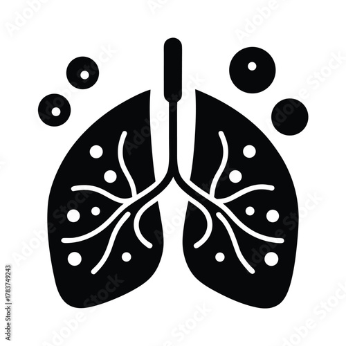Lungs with Botanical Elements and Air Quality Concept