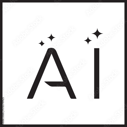 Artificial intelligence sign. Generate AI user interface. AI enters by command prompt to generate ideas. Icon element for apps, and websites