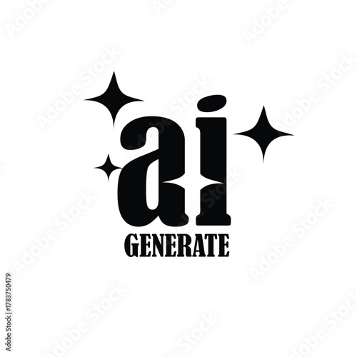 Artificial intelligence sign. Generate AI user interface. AI enters by command prompt to generate ideas. Icon element for apps, and websites