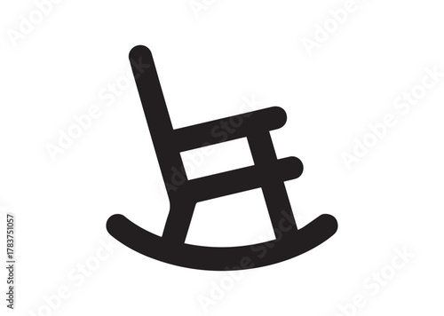 Rocker chair icon, Rocker chair solid vector
