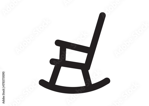 Rocker chair icon, Rocker chair solid vector