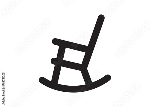 Rocker chair icon, Rocker chair solid vector