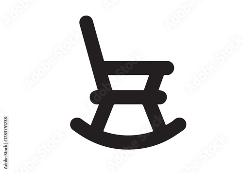 Rocker chair icon, Rocker chair solid vector
