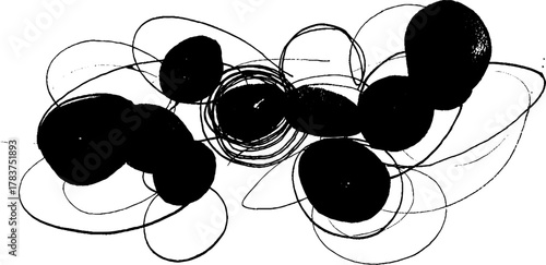 seamless background with black and white circles shape grunge style 