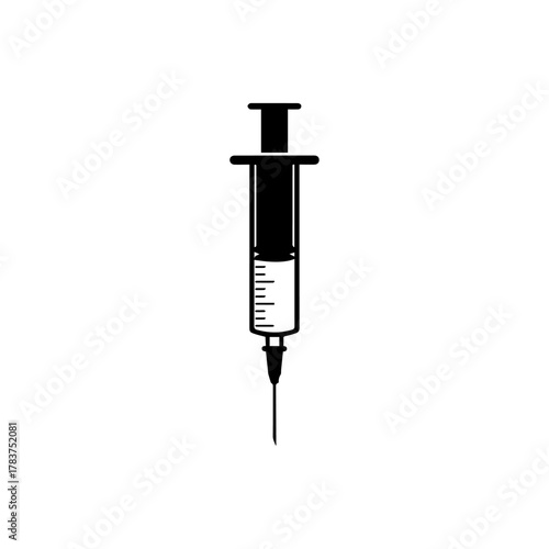 Syringe with needle silhouette
