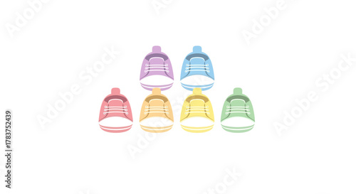 Colorful Baby Bottles A Pastel Collection for Infants.