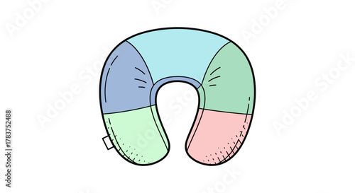 Colorful Travel Pillow Illustration for Comfort and Relaxation.