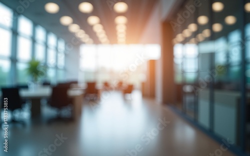 Wallpaper Mural Modern office blurred into a dreamy scene. Modern blurred background photo for banner, poster or magazine and website background. High quality Torontodigital.ca