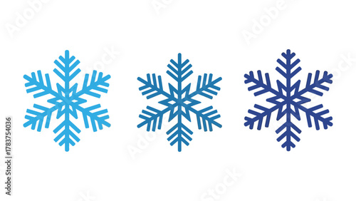 Snowflake Trio: An artistic presentation of three snowflakes. Each delicate crystal showcases unique symmetrical designs, symbolizing winter's enchanting beauty and the intricate art of nature.