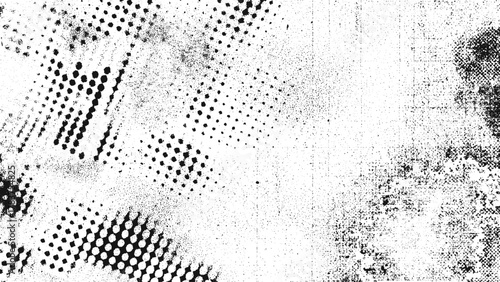 Distressed black and white grunge texture with scuffs cracks and canvas pattern for vintage overlay background design