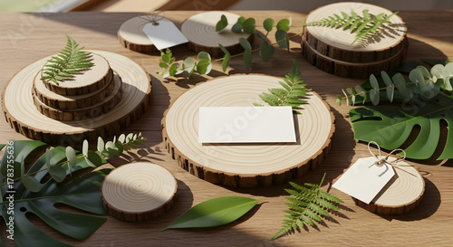 White Product Podium Framed by Abundant Eucalyptus Leaves