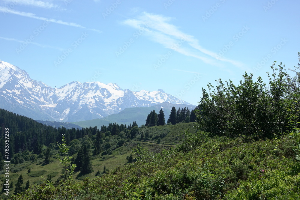 Naklejka premium Aussicht bei Le planet bei, La giettaz