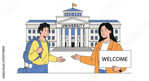 University Welcome For New Students At College Campus