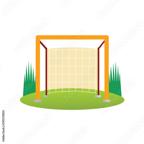 soccer goal net, football goal post silhouette vector icon