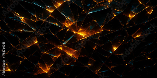 Abstract fiery orange glow design pattern in the dark night sky