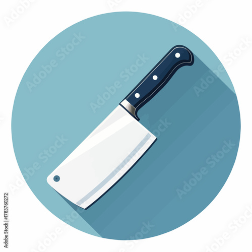 A Cleaver Icon Vector Of A Butcher Knife In Flat Minimal Style