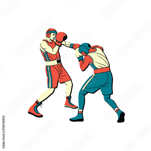 Vector of Fight Group of Fighter Boxing Sport Boxer 