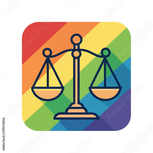 Colorful Flat Design Icon Representing Arbitration Process