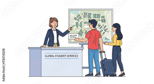 University student services welcoming international students