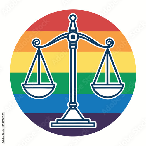Colorful Flat Icon Representing a Legal Dispute