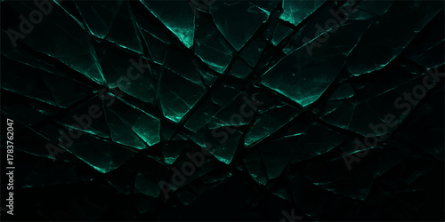 Abstract fractal geometric pattern with green and blue light polygon shapes for background design