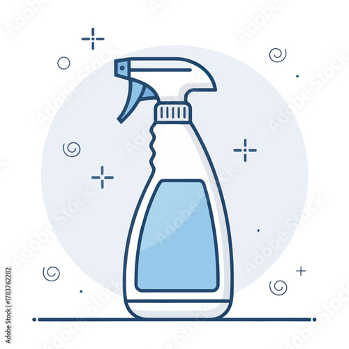 Minimal Flat Vector Illustration of a Degreaser Spray Bottle