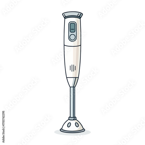 Minimal flat vector illustration of a handheld blender