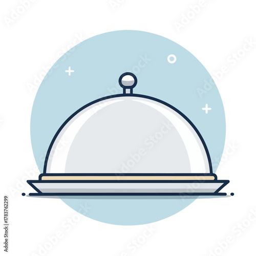 Minimal Flat Vector Serving Plate Design For Food Presentation