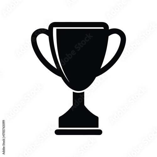 A bold silhouette of a classic trophy cup, symbolizing ultimate victory, success, and outstanding achievement, a powerful emblem of competition, recognition, and excellence