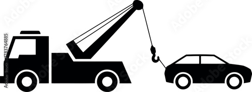Tow truck towing car icon