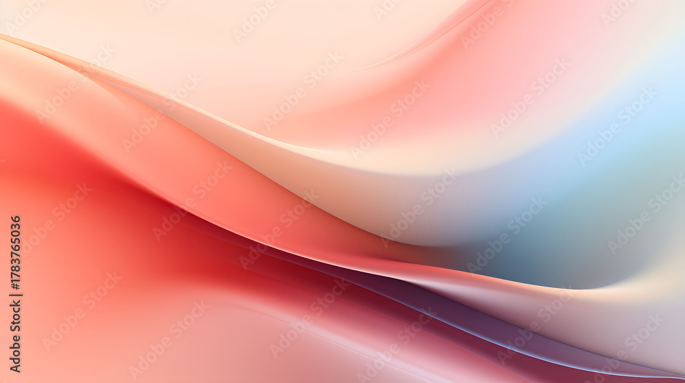 Naklejka premium Smooth flowing gradient background with pastel tones and soft curves.