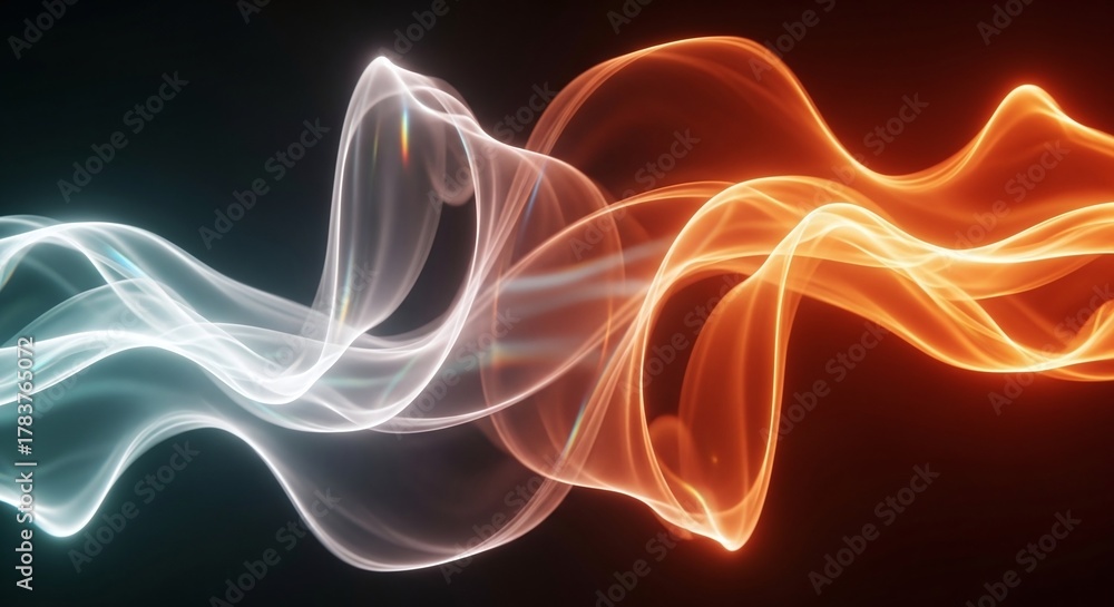 Obraz premium Abstract smoke background with colorful light waves and smooth flowing patterns