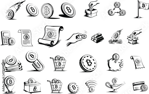 Unlock the Future with Bitcoin Concepts Dynamic Bitcoin symbols showcase cryptocurrency, blockchain technology, and digital finance for modern investment success