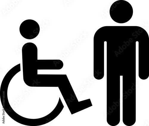 Restroom sign for men and accessibility