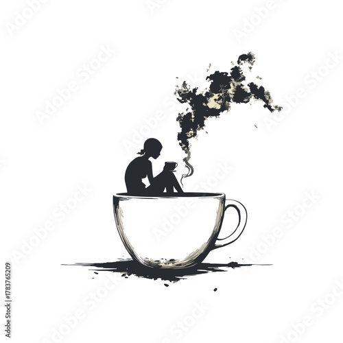 Teapot and Cup Vector Illustration