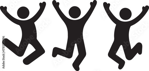 vector silhouettes of people including a man and a woman in various sports and fitness poses