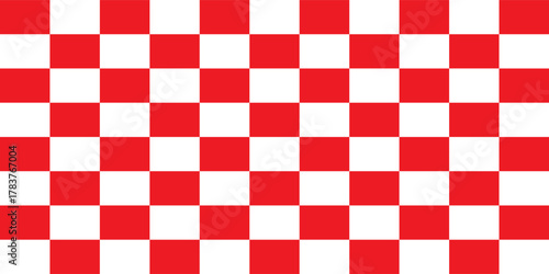 Checkered seamless red and white pattern background vector sets.