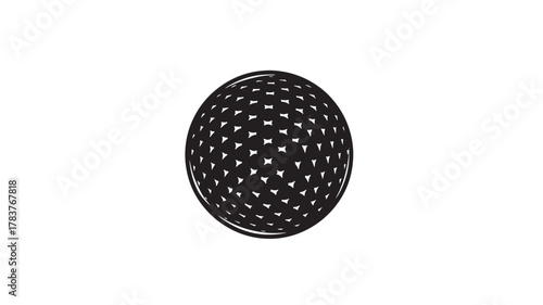Elevate your golf game with this sleek black and white golf ball design, perfect for sports enthusiasts and graphic designers, offering a modern aesthetic for any project