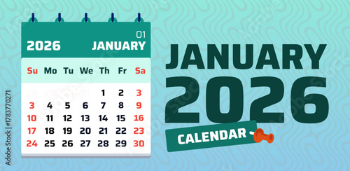 January 2025 calendar. Monthly planner page. 2025 week start sunday. Clean layout design. Vector illustration. Date of january 2025 calendar. Weekend on saturday and sunday