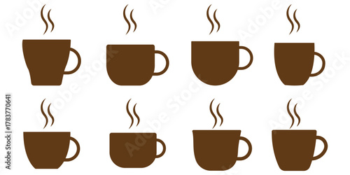 coffee cup icon vector. Various of Coffee Mugs