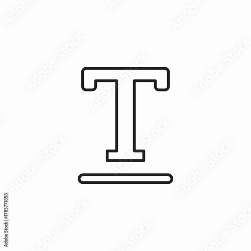 underlined text icon sign vector