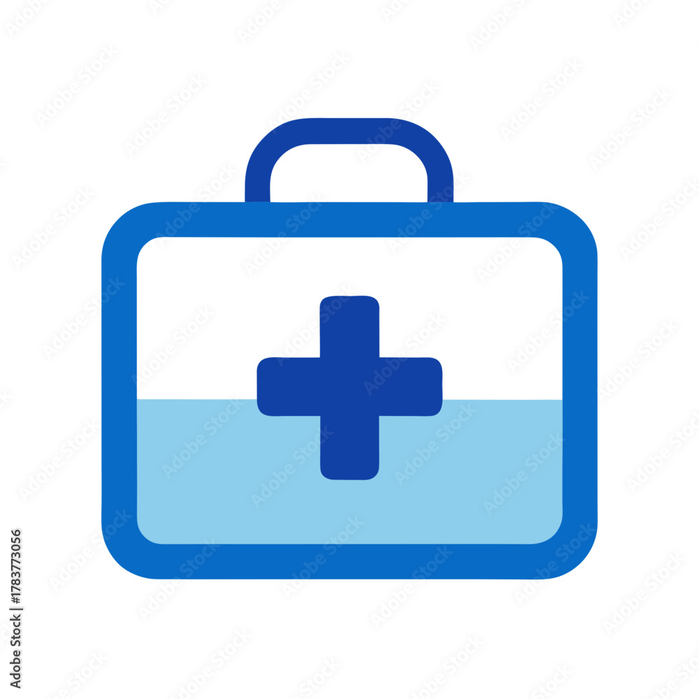 Fototapeta premium First aid kit icon: medical health, emergency, and care symbol