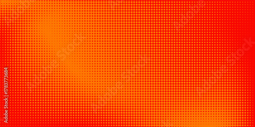 Dots halftone orange color pattern gradient texture with technology digital background.