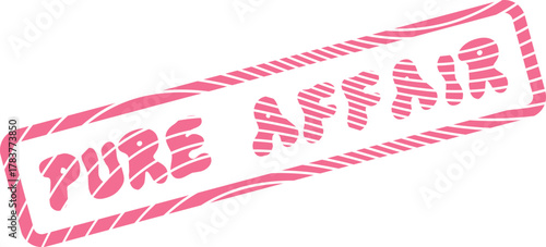 Romantic pink pure affair stamp message symbolizing passionate love and intimate relationship