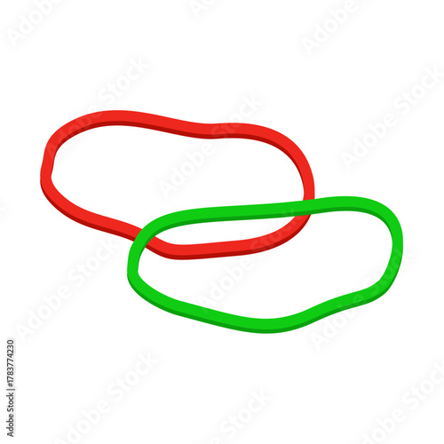 Rubber Band Vector Illustration on White Background