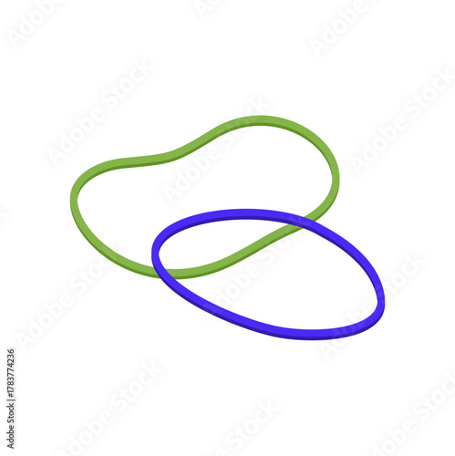 Rubber Band Vector Illustration on White Background