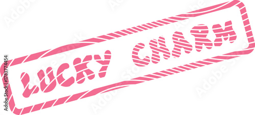 Fortune Pink Lucky Charm Stamp Asset for Good Luck and Prosperity Marketing
