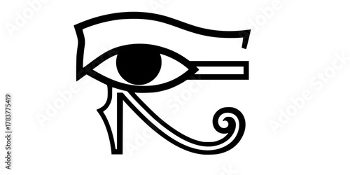 Eye of Horus Geometric Wadjet Minimalist Line Art Vector